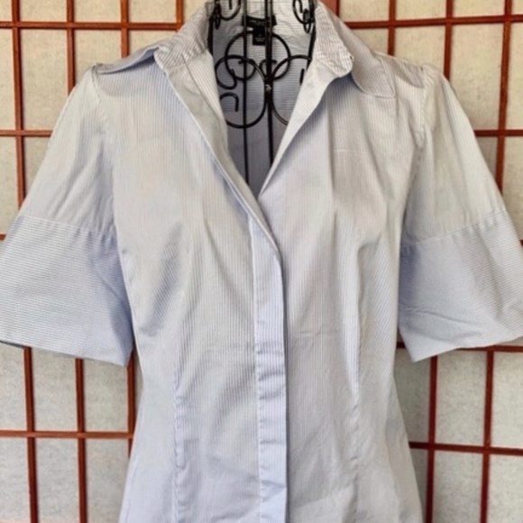 Ann Taylor Tops - Ann Taylor Stretch Pinstripe Classic Career Blouse